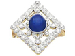 Blue Sapphire Pendant Necklace and brooch with Diamonds 