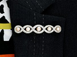 Natural Pearl and Diamond Brooch wearing
