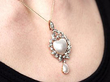 Blister Pearl Pendant in Gold Wearing