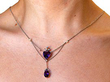 Amethyst Heart Necklace in Gold for Sale wearing