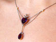 Amethyst Heart Necklace in Gold for Sale wearing