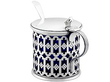 Edwardian Mustard Pot with Blue Glass Liner