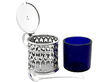 Edwardian Mustard Pot with Blue Glass Liner