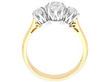 Claw Set Trilogy Ring in Yellow Gold