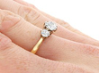 Claw Set Trilogy Ring in Yellow Gold Wearing
