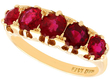 Antique 5 Stone Ruby Ring in 18k Gold