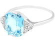 1930s Aquamarine Ring in White Gold