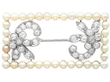 Rectangular Brooch with Pearls and Diamonds