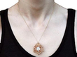 Wearing Seed Pearl and Aquamarine Pendant Victorian