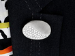Oval Diamond Brooch in White Gold wearing 