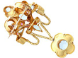 Gold Victorian Brooch with Gemstones