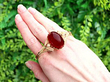 Garnet Bangle Bracelet in Gold for Sale Outside