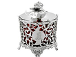 Silver Mustard Pot with Red Liner