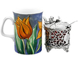 Silver Mustard Pot with Red Liner