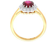 Ruby and Diamond Cluster Ring Yellow Gold
