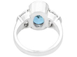 Aquamarine Ring with Half Moon Diamonds