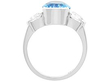 Aquamarine Ring with Half Moon Diamonds