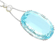 Oval Aquamarine Pendant Necklace in Gold
