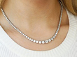 Diamond Riviere Necklace in Platinum Wearing