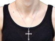 Wearing 18k Gold Diamond Cross Pendant