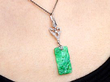 Wearing Antique Carved Jade Pendant