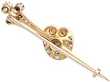 Shell Design Bar Brooch with Gemstones reverse 