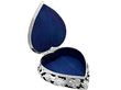 Sterling Silver Heart Shaped Trinket Box open