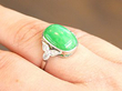 Antique Jadeite Ring with Diamonds for Sale