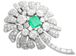 Emerald Floral Brooch with Diamonds