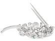 Large Diamond Floral Brooch Open