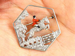 Enamel and Diamond Horse and Jockey Brooch
