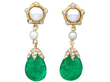 Emerald and Pearl Drop Earrings for Sale