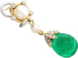 Emerald and Pearl Drop Earrings for Sale