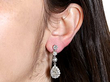 Wearing Pear Cut Diamond Drop Earrings