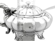 Naturalistic Silver Mustard Pot ruler 