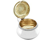 Rounded Silver Mustard Pot Open