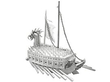 Chinese Silver Battleship Ornament