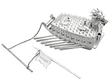 Chinese Silver Battleship Ornament 