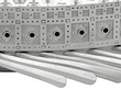 Chinese Silver Battleship Ornament detail