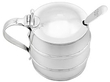 Barrel Shaped Mustard Pot in Sterling Silver