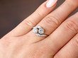 Vintage Diamond Twist Ring White Gold on Hand