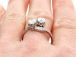 Modelled Vintage Diamond Twist Ring in White Gold on hand