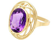 Oval Amethyst Ring in Yellow Gold