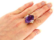 Large Amethyst Ring Yellow Gold wearing
