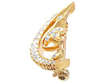 Crescent Floral Brooch with Diamonds for Sale