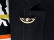 Crescent Floral Brooch with Diamonds wearing 