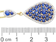 Multi Sapphire Pendant in Yellow Gold ruler