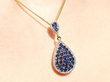 Multi Sapphire Pendant in Yellow Gold wearing