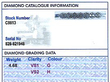 18k White Gold Diamond Bracelet grading card 