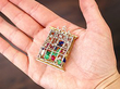 Unusual Rare Gemstone Brooch 